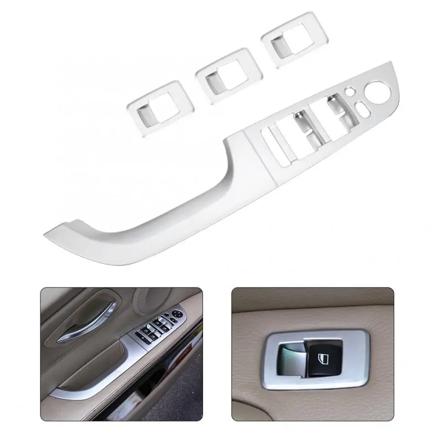 

4Pcs ABS Car Window Lift Button Frame Trim Cover Fit for BMW E90 3 Series 2005-2012 Chromed Color car styling accessories