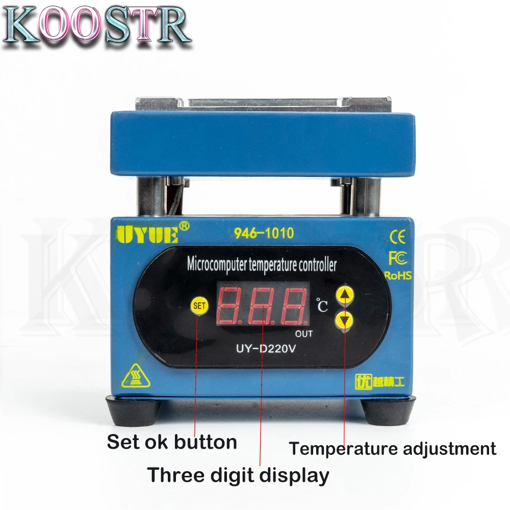 

UYUE 946-1010 220V New Pattern Constant Temperature Preheating Remove bracket, for IPX XS XS-MAX XR Frame removal