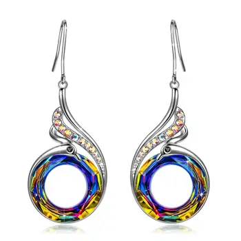 

6pair European and American fashion Multicolor Crystal Phoenix Earrings Engagement Banquet female Earrings R-50