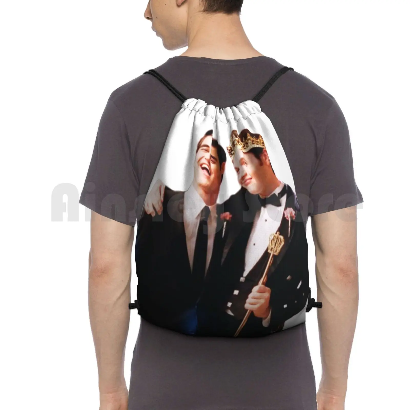 

Prom Klaine Backpack Drawstring Bag Riding Climbing Gym Bag Darren Criss Music Artist Glee Cute Chris Colfer Blaine Anderson