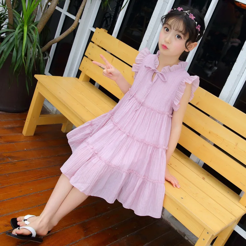 

Girls Spring And Summer-Childrenswear 2019 New Style Korean-style Dress Middle And Large CHILDREN'S Garment Western Style Prince