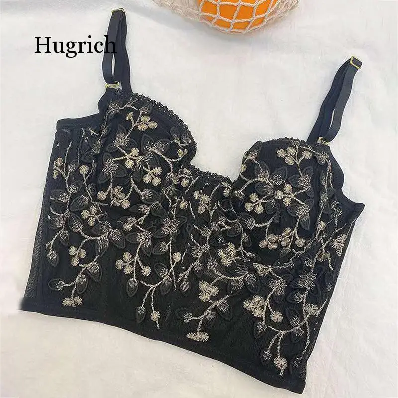 French White Floral Embroidery Romantic Thin Cup with Pad Women Sexy Push Up Underwear Bra Sets Adjustable Lengthen Set