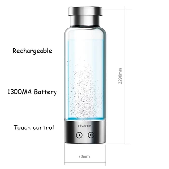 

USB Portable Hydrogen Generator Ionizer For Pure H2 Rich Hydrogen Water Bottle Electrolysis Hidrogen 480ML Drink Hydrogen Water