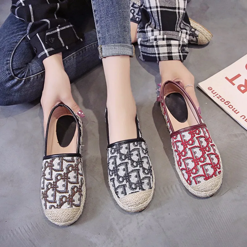 

Spring/Autumn Flat Shoes Women Loafers Mixed Colors Slip-On Round Sneakers Espadrilles Breathable Ladies Shoes Zapatos De Mujer