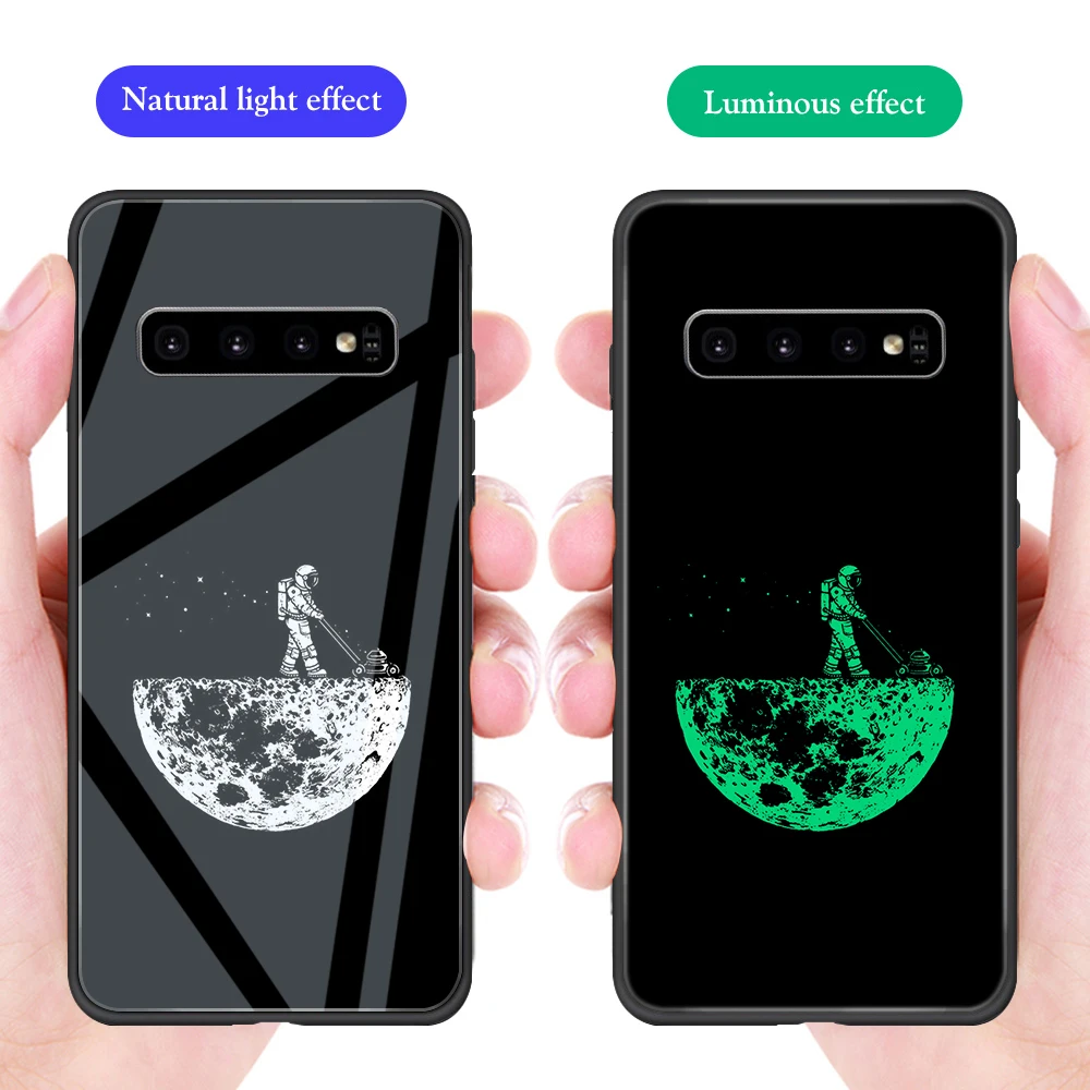 Чехол Sky Astronaut для Samsung S10 S9 S8 S7 S10e S20 Ultra A51 A71 A50 A40 A20E A70 Note 20 10 9 8 Plus светящееся