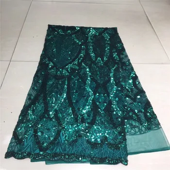 

African Lace Fabric 2020 High Quality Embroidered French Tulle Mesh Lace Fabric Sequins Wedding Swiss Voile Nigerian Lace Fabric