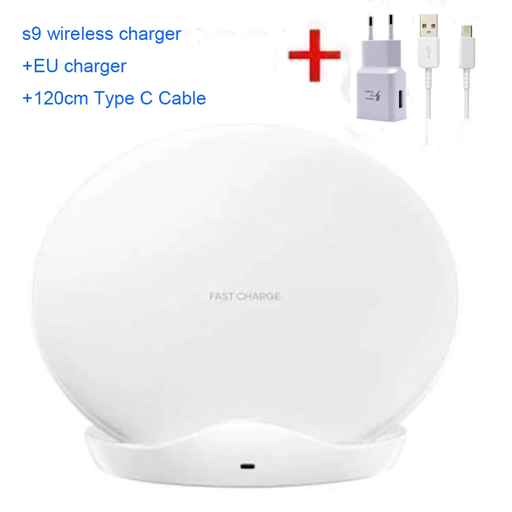 S9 set version white Оригинальное Быстрое беспроводное зарядное устройство для samsung Qi Smart Quick Charge для iPhone X XR XS 8/Galaxy S9 S8 S10 Plus Note 8 9/mate 20pro - Тип штекера: S9 set version white