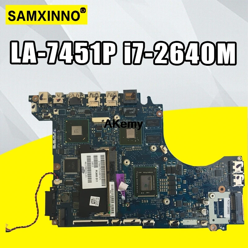 

For Dell XPS 14Z L412Z Laptop Motherboard PLW00 LA-7451P Mainboard DDR3 I7-2460M with GT520M Graphic work perfect