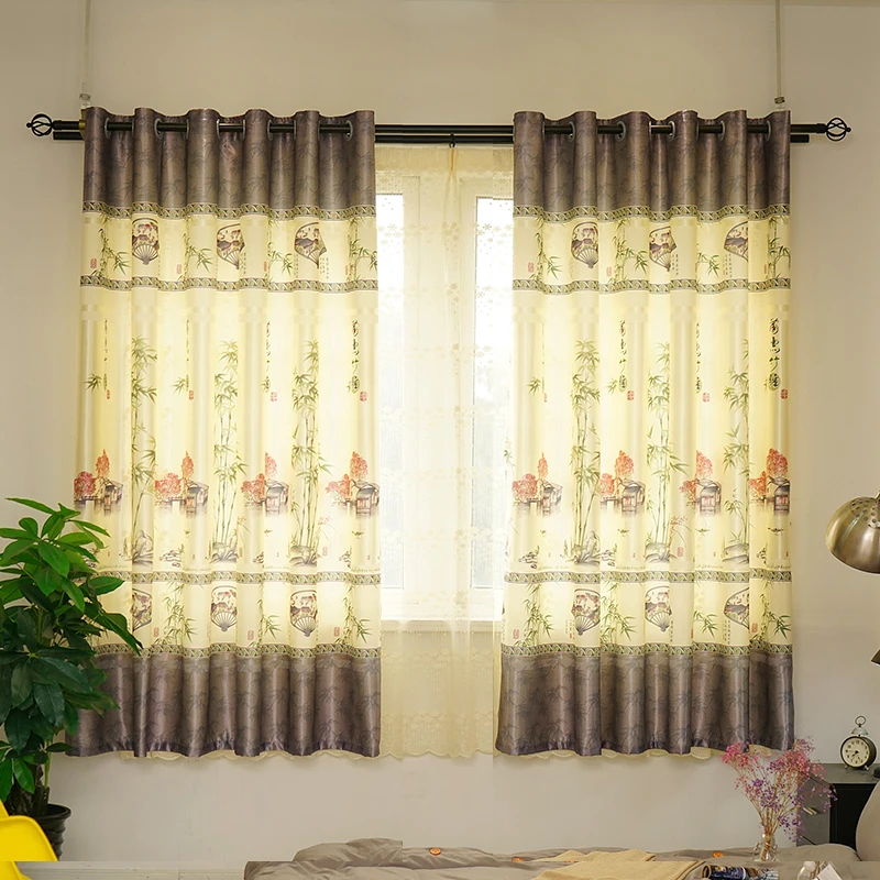

Small curtains modern Chinese small section with high sunshade bedroom window and living room balcony small curtain fabric