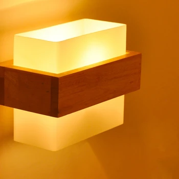 

Nordic Solid Wood Led Wall Lamp Glossy Glass Living Room Led Wall Lamp Lamps Bedroom Led Wall Lamp