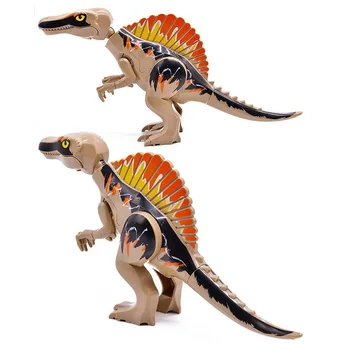 

12pcs/lot Jurassic park Spinoledon Brachiosaurus Dinosaur Building Blocks Bricks triceratop T-rex children gift baby toys wholes