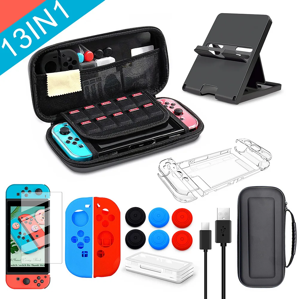 Комплект аксессуаров для Nintendo Switch включая чехол/прозрачную крышку