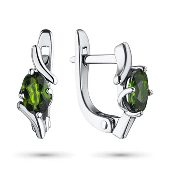 

Earrings made of silver with chrome diopside e0605sg07193800