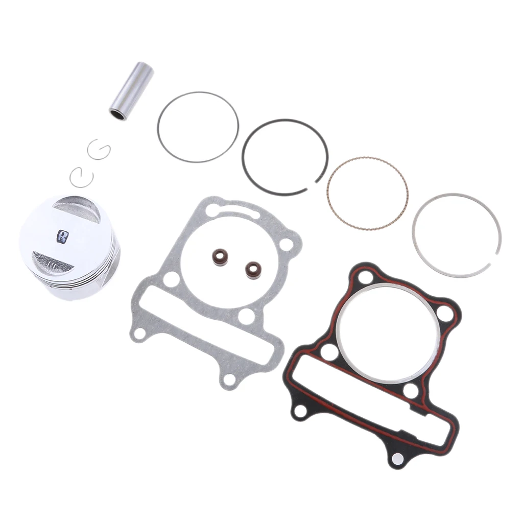 Motorcycle 57.4mm Piston Cylinder Rings Pin Clips Gasket Kit GY6 150cc