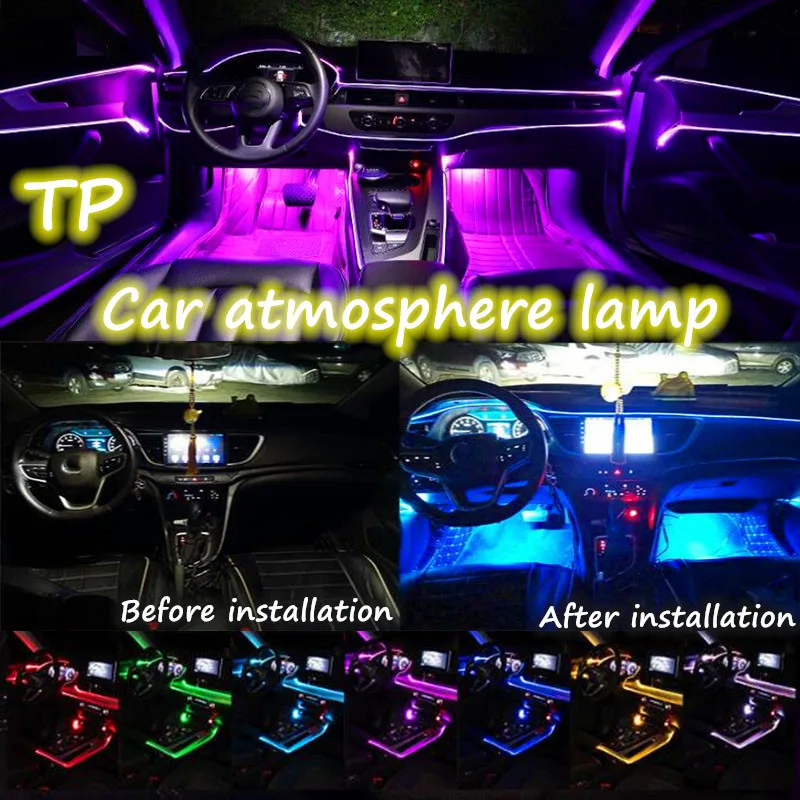 16M LED Streifen Licht Fernbedienung Auto Dekorative Licht RGB Flexible EL  Draht Umgebungs Lampe Auto Atmosphäre Lampe universal - AliExpress