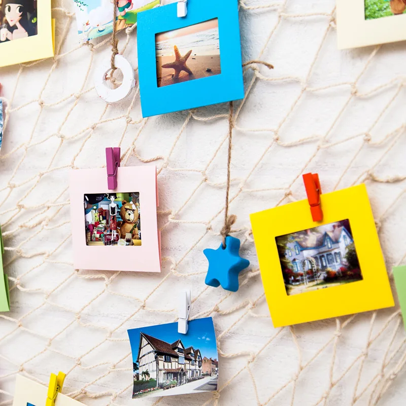 345678-Inch Color Hanging Paper Photo Frame Home Soft Loading Wall Hanging Decoration DIY Painting Frame Photo Wall