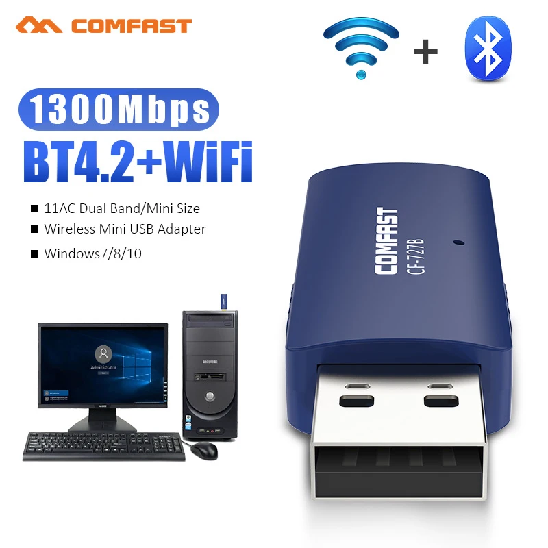 USB Wifi адаптер 1300 Мбит/с Wi fi Adatper 5 ГГц антенна Bluetooth 4 2 Ethernet PC для компьютера