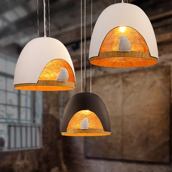

Modern LED Pendant Lights Resin Bird Cage Hanging Lamp Bird Lamp for Living Room Bedroom Pendant Lamp Home Deco Light Fixtures