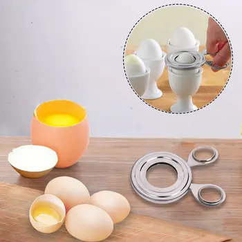 

New Design Stainless Steel Egg Cutter Egg Stripper Boiled Multifunction Kitchen Gadget Egg Shell Breaker Portable Gadget