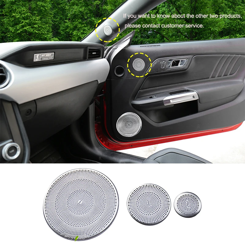 Carbon Fiber Car Door Audio Speaker Strip Cover Trim Ring Sticker for Left Hand Drive Ford Mustang 2015 2016 2017 