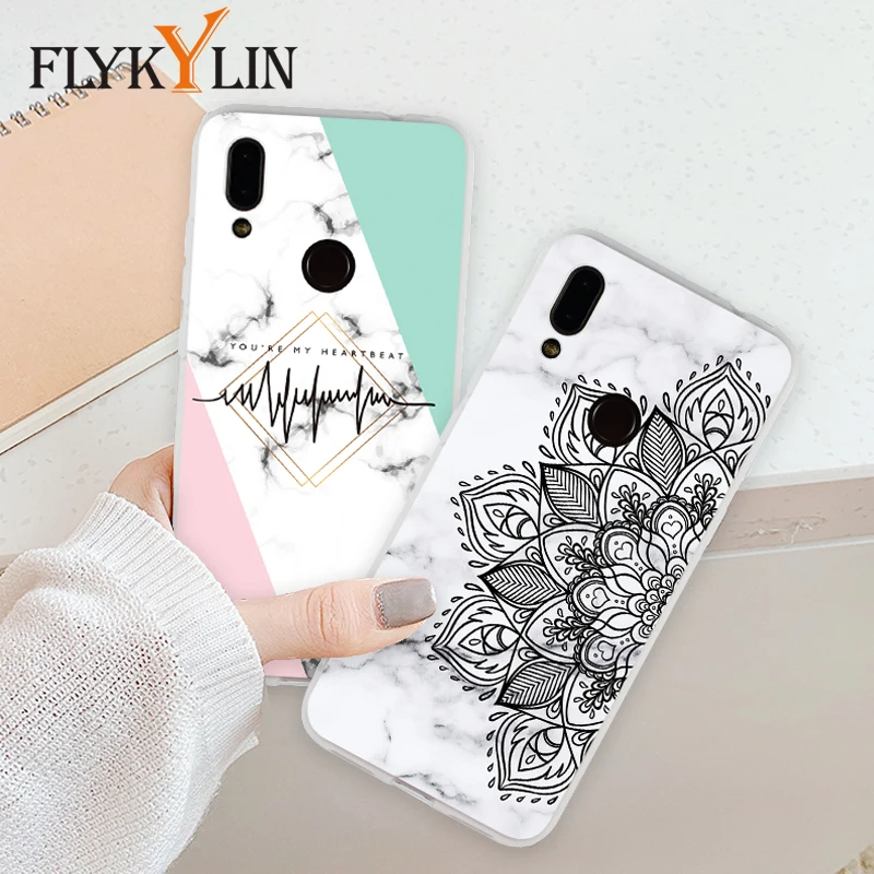 Чехол FLYKYLIN для Xiaomi Redmi 7A 6A 5A 5 4A K20 задняя крышка на Note 7 6 Pro 4X Цветочный мрамор ТПУ