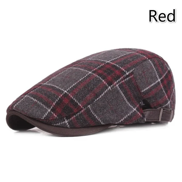 red Новинка, хлопковый мужской берет, Черная кепка, мужская Ковбойская кепка, гольф, для вождения, осенняя, плоская, таксистка, Newsboy gorro - Цвет: red