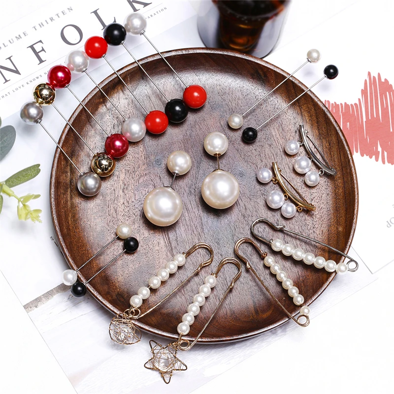 SOHOT Trendy Autumn Colorful Double-headed Pearl Women Brooch Chic Pin New European Brand Popular Jewelry Accessories | Украшения и
