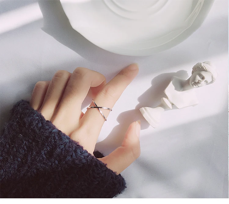 DreamySky Bijoux Boho Стиль 925 пробы серебряный крест кольца для женщин подарки большие Регулируемые кольца на палец