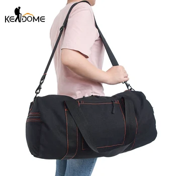 

Men Canvas Gym Bag Fitness Handbag Black Women Travel Shoulder Luggage Pack Tote Gymtas Outdoor Tas Sac De Sport 2019 New XA219D