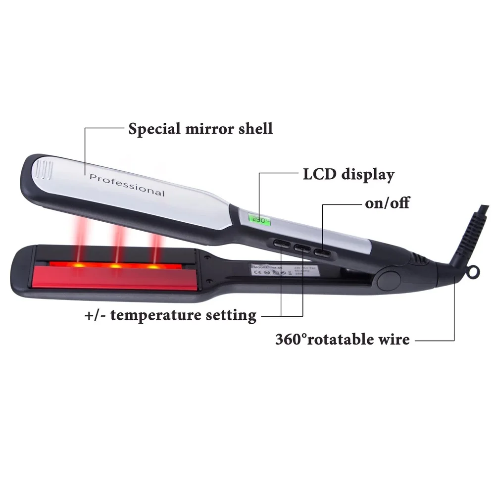 Выпрямитель для волос с отрицательными ионами, бигуди, инфракрасный утюжок для волос с ЖК-дисплеем MCH, быстрый нагрев, прямые волосы, шина, профессиональные инструменты для укладки