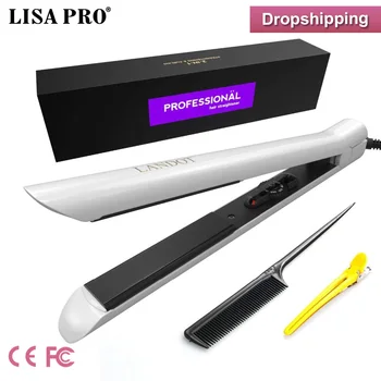 

Professional 2 in 1 Hair Straightener and Curler Ceramic Flat Iron Anti-Frizz 1inch Hair Straightening Curling Iron Dual Voltage