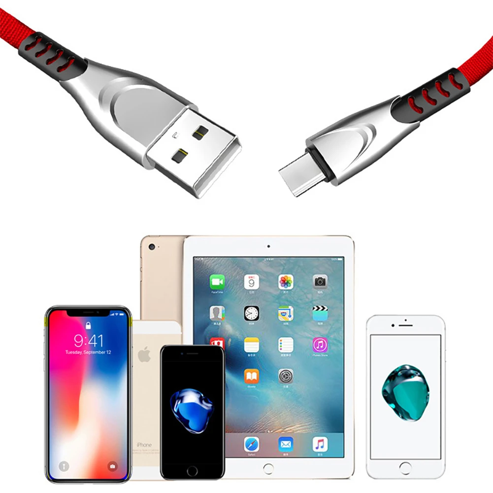 Jetjoy 3A кабель для быстрой зарядки type C USB плетеная синхронизация передачи данных для huawei samsung type C Мобильные кабели для мобильных телефонов 1 м