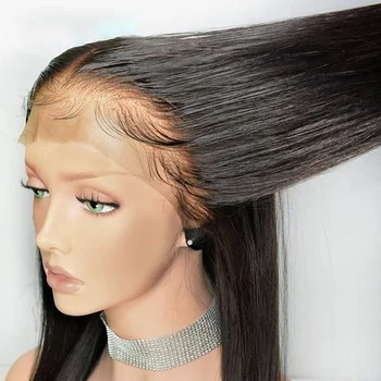 

Straight Lace Front Human Hair Wigs Peruvian Remy Hair Wig for Black Women 13x4 Lace Front Wig 150Preplucked Sunlight Human Hair