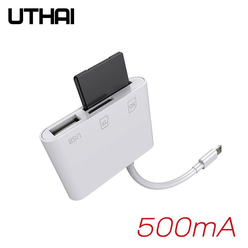 UTHAI C53 SD TF для чтения карт Lightning USB OTG адаптер для камеры SD MicroSD для чтения карт для iPhone 11 X IOS13 USB otg конвертер
