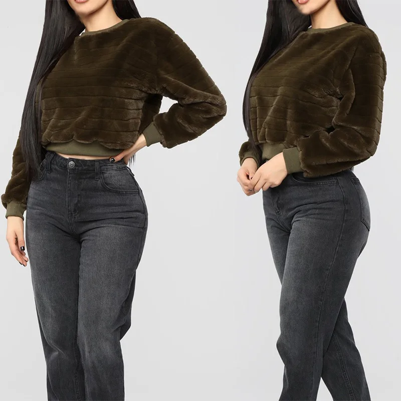 

HOT Sale Loose Sweatshirts 2020 Women Fashion Autumn Winter Warm O-Neck Pullover Long Sleeve Casual Sweater Top