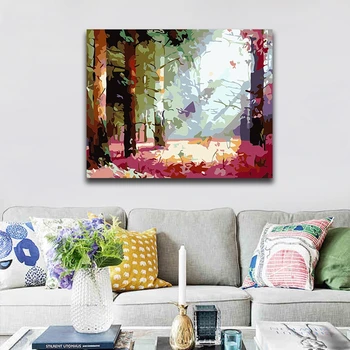 

landscape scenery Ink painting oil painting package diy digital oil painting by numbers with kits adult kids practise paint