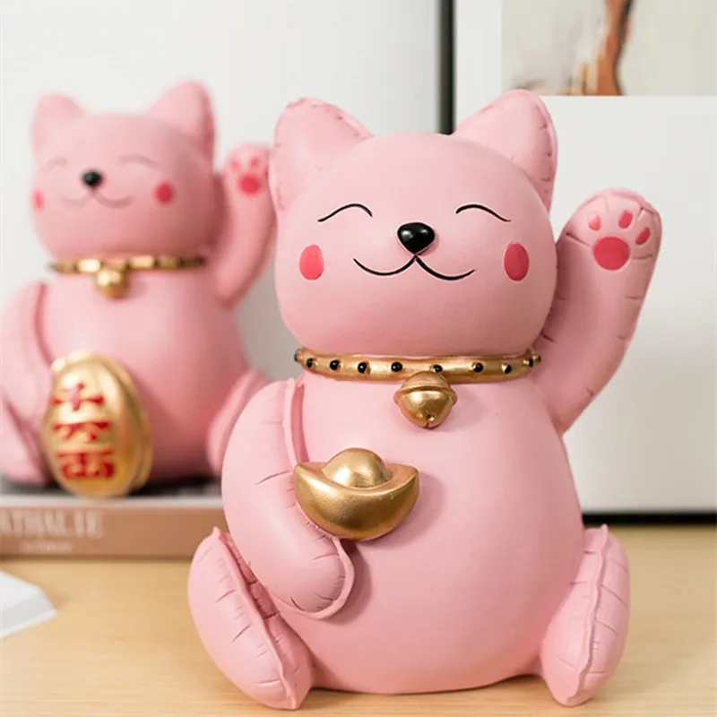 

Nordic Fortune Cat Art Sculpture Abstract Balloons Cats Figurine Resin Art&Craft Home Decoration Lucky Animal Opening Gift R2609