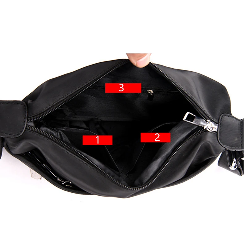 Yogodlns Fashion Black Nylon Shoulder Bags Women Handbag Classical Sports Messenger Bag Satchels Ladies Cross-body Sling bag