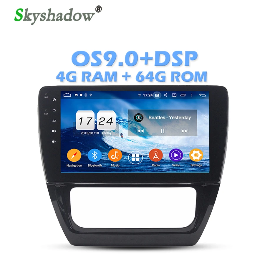 DSP Android 9,0+ 4 Гб+ 64 Гб памяти Восьмиядерный автомобильный аудио DVD gps карта RDS радио Bluetooth 4,2 wifi для VW SAGITAR 2012 2013