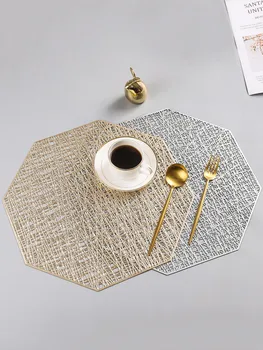 

4pcs Placemat Table Mat, Nordic Style Geometric Shape Heat Insulation Mat PVC Waterproof Non-slip Coaster with Kitchen Heat Pad