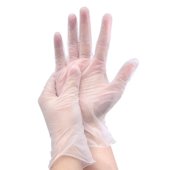 

100pcs Disposable PVC Latex Gloves White Non-Slip Acid and Alkali Laboratory Rubber Gloves rekawiczki jednorazowe