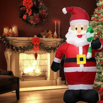 

6Ft Inflatable Santa Claus Blow Up Christmas Decorations For Home Shopping Malls Party Yard with Led Xmas Decor Lights D1G9