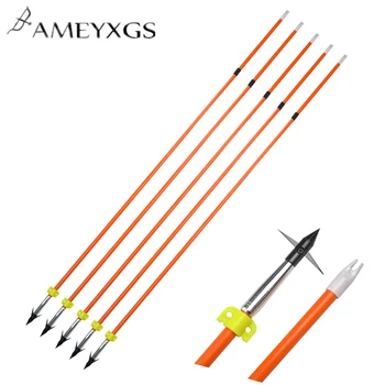 

6pcs Archery Fishing Arrow Fiberglass Material Professional Shooting Fish Arrowhead Outdoor Hunting Accessories