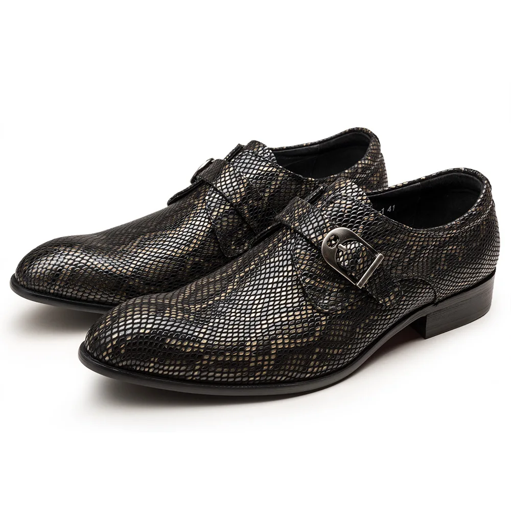 

Men Shoes Buckle Business Formal Wear Leather Shoes Men's Granule Patent Leather Style Leather Shoes Oxfords Chaussure Homme