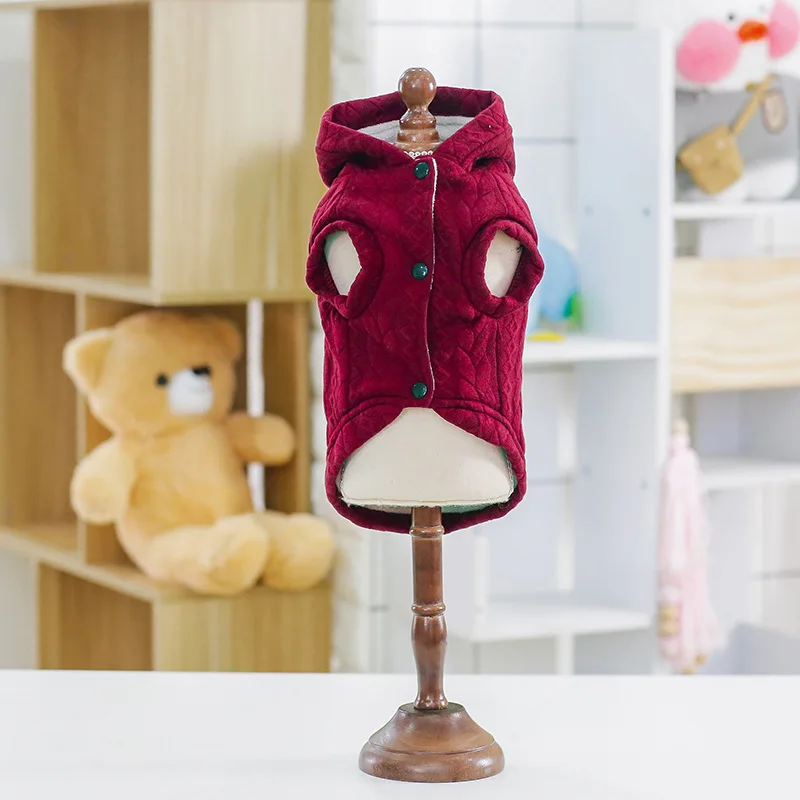 Winter Warm Pet Clothes Dog Hooded Thick Cotton Cat Puppy Dogs Coat Jackets Sport Style Puppy Dog Costumes for Small Dogs
