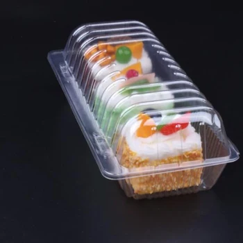 

50pcs Disposable Sushi Take Out Box Rectangle Carry Out Box Fruit Cake Bread Packing Container for Home Bakery Cake Gift Box