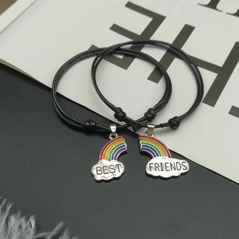 2 pcs/lots Rainbow Best Friend Bracelet Adjustable friendship Couple Bracelet gift Hand Bracelet Wholesale Dropshipping - Image 6