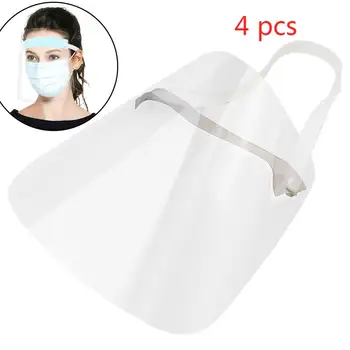 

4PC Full Face Shield Mask Clear Flip Up Visor Protection Safety Work Guard For Droplet, Dust,Oil Fume