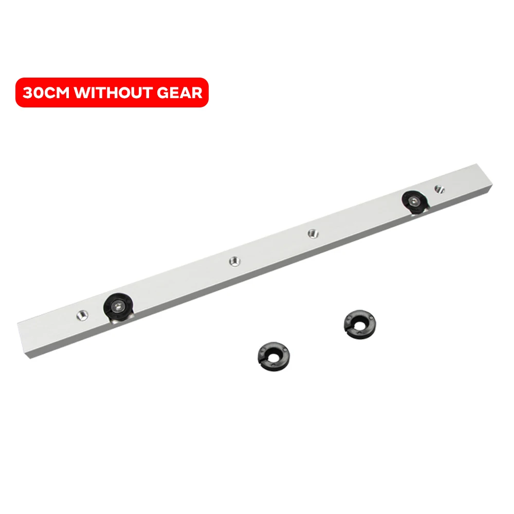 Miter Tool Bar T Slot Slider Metal Silver Pusher Limit Woodworking Chute Beveled Track Modification Portable Practical Hardware - Color: 30cm without ring