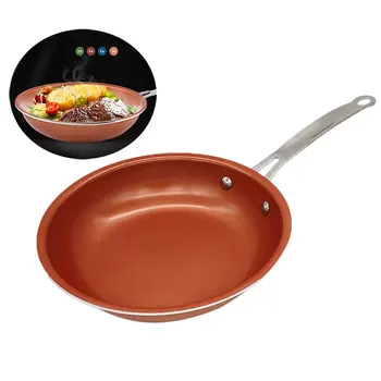 

9.4 Inch Non-stick Frying Pan Copper Style Aluminium Alloy Pans Dishwasher Oven Safe Cookware TB Sale